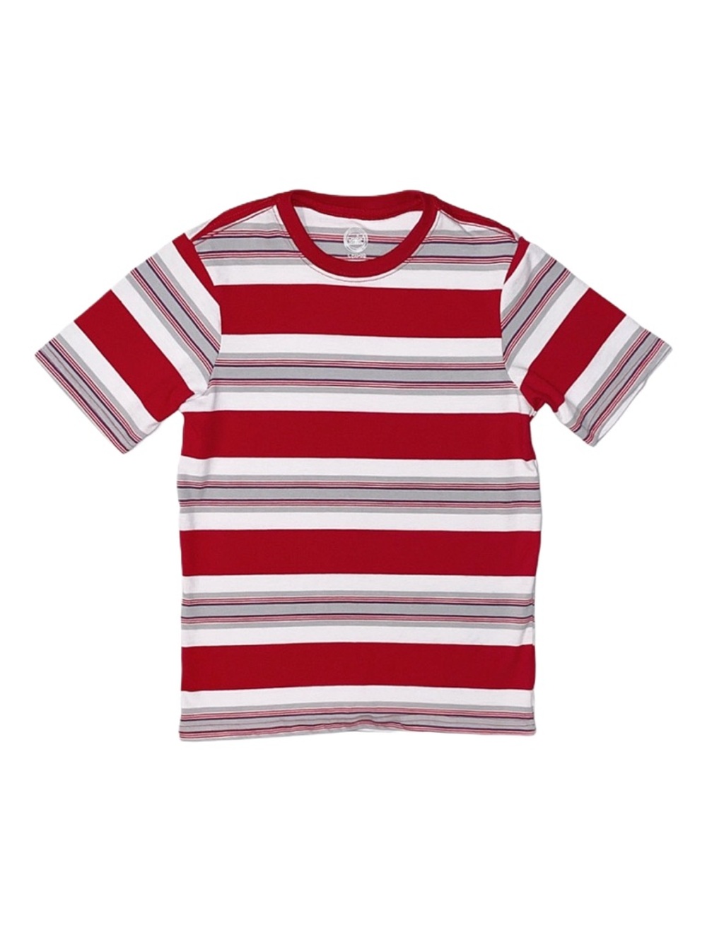 WONDER NATION Boy's Red And White Striped Short Sleeve Shirt Large 10/12